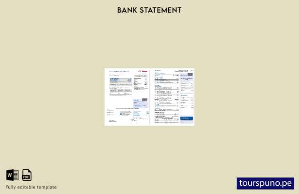 listo para imprimir la plantilla de páginas de Word de extracto bancario de la t